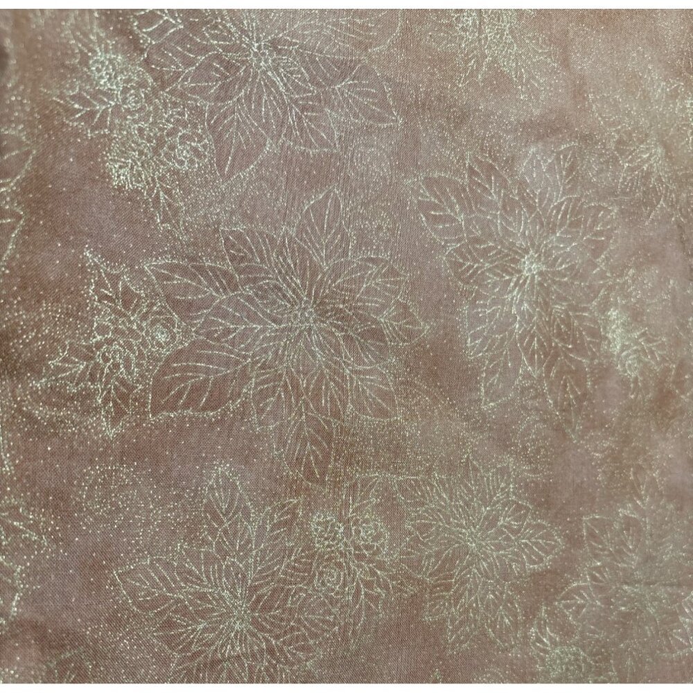 Hoffman California Gold Floral Screen Print Fabric 1/2 yard x 42" Quilting Sewin